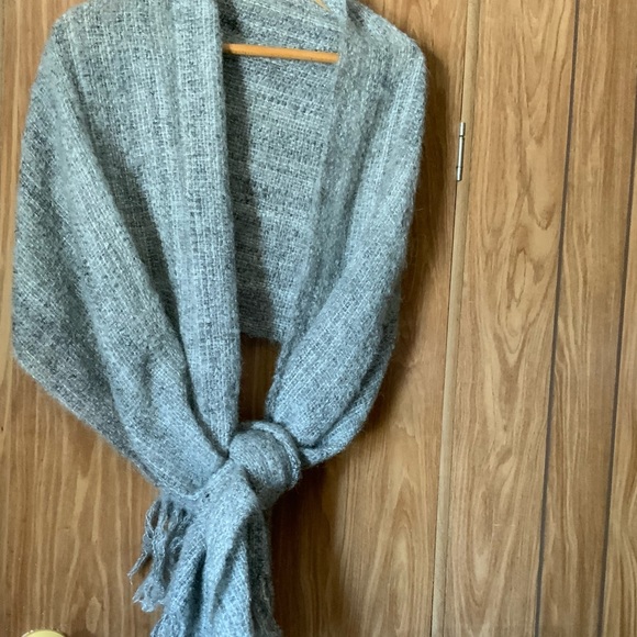 Shawl stole Handwoven Gray Blend Mohair 81"x22" Made in USA - Picture 1 of 2